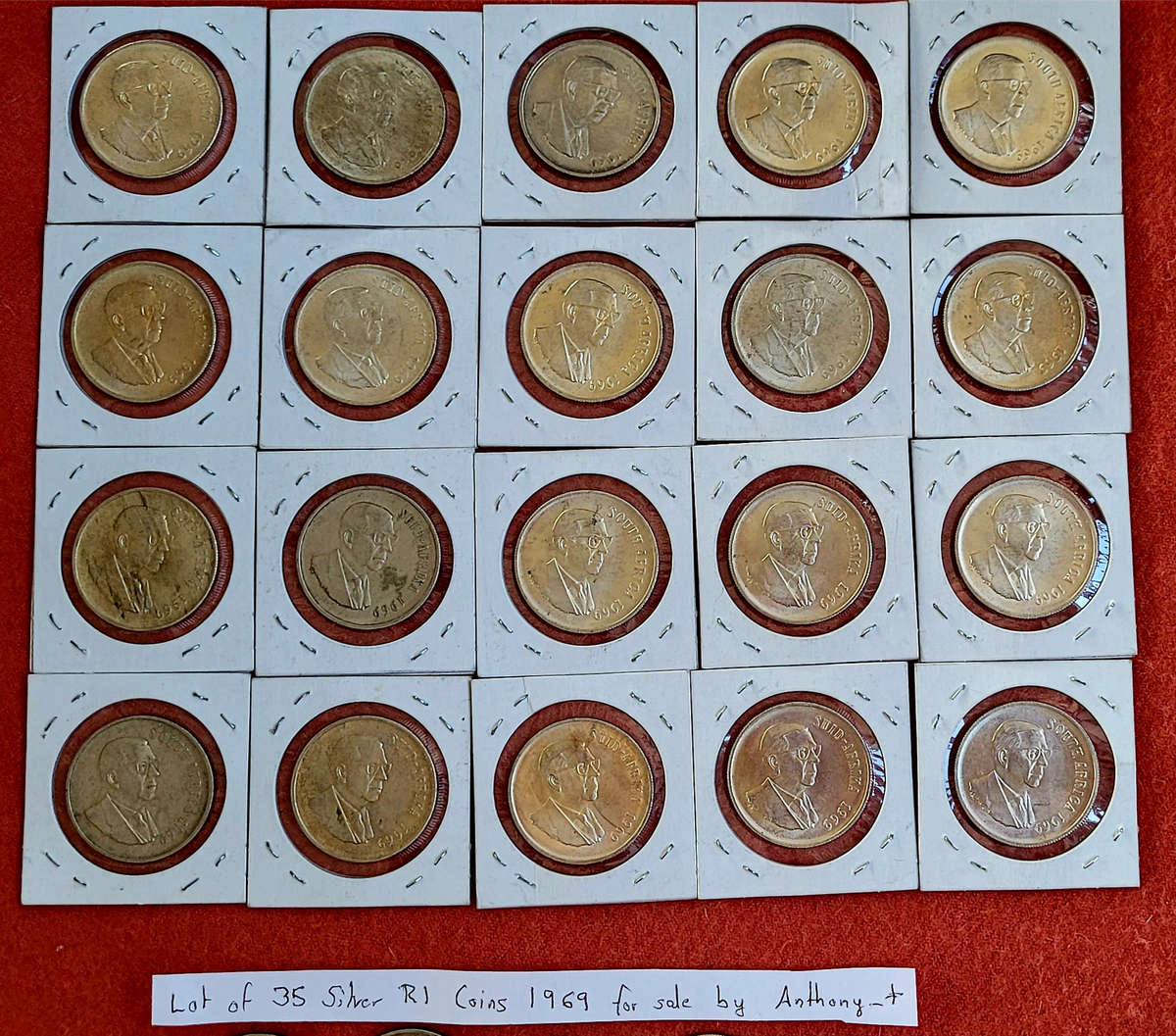Lot of 35x Silver R1 1969 Coins @No Reserve!! Starting @ Spot!