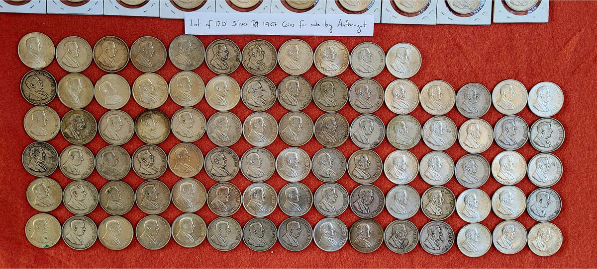Lot of 120x Silver R1 1967 Coins @No Reserve!! Starting @ Spot!