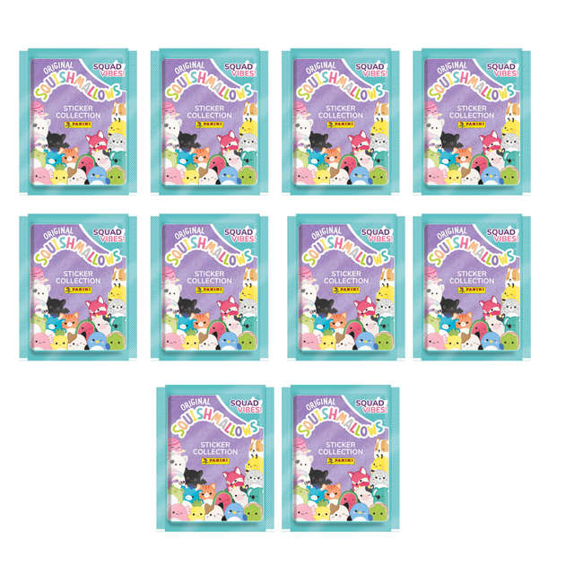 SQUISHMALLOWS STICKER 10 PACK BUNDLE - 50 STICKERS