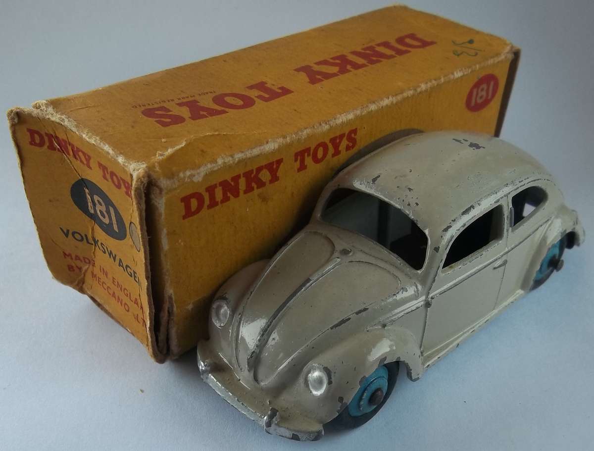 Dinky Toys #181 Volkswagen VW Beetle Made in England 1960s Vintage BOXED MODEL