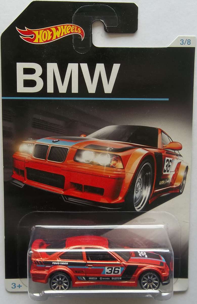 HOT WHEELS BMW SERIES  BMW E36 M3 Race HOTWHEELS similar Scale to Matchbox 2015