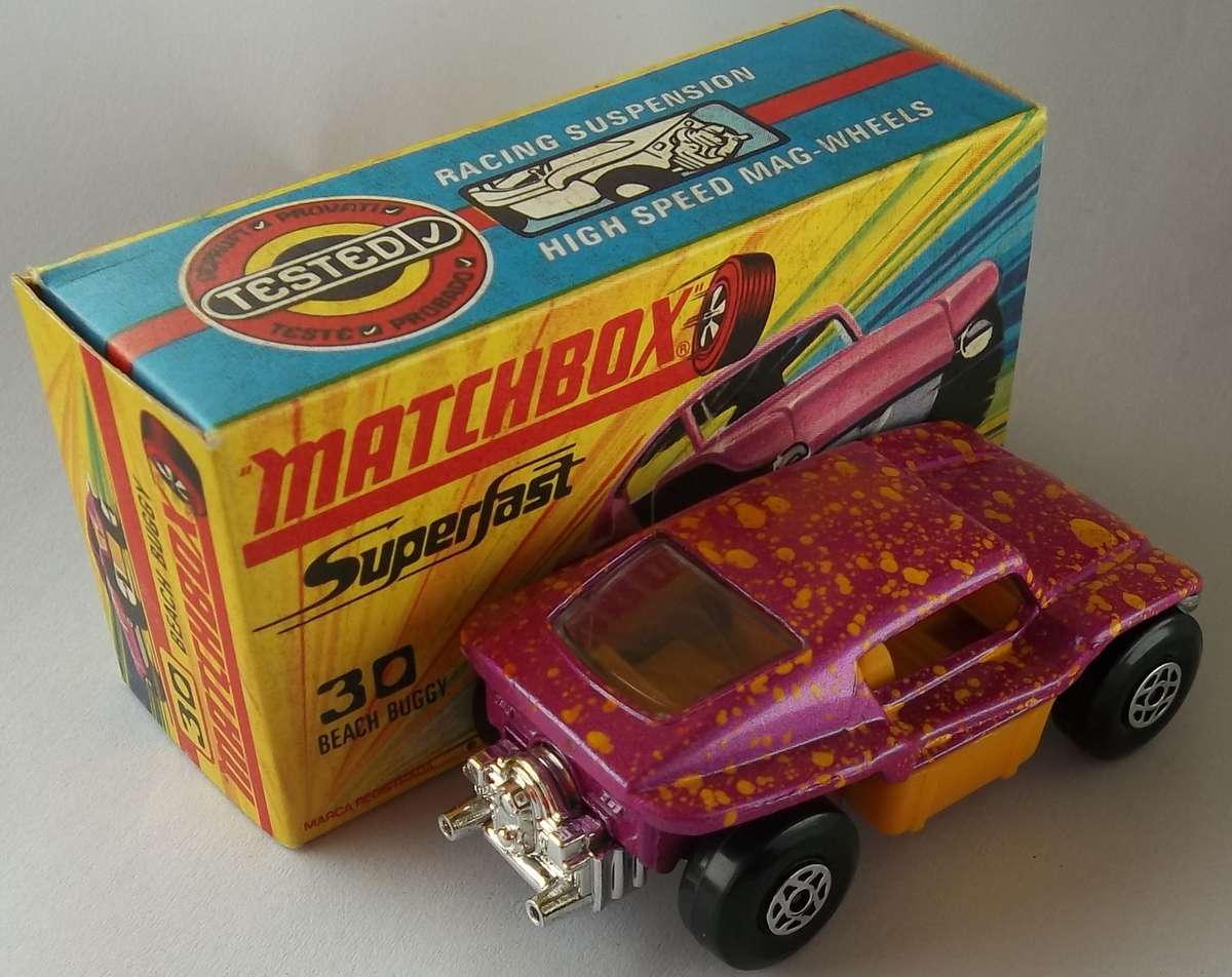 MATCHBOX Lesney Superfast #30 Beach Buggy (BOXED ENGLAND 1970) DIE CAST CAR MODEL Vintage