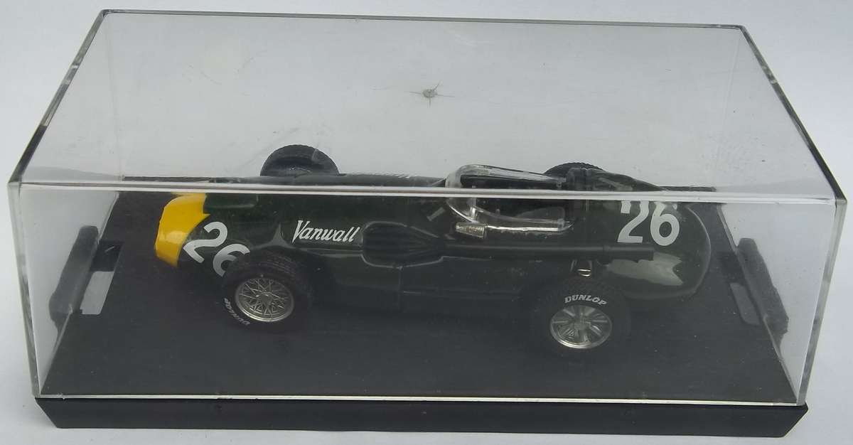 Boxed 1/43 Scale Vanwall Racing Car Similar scale to Dinky Solid Hard Plastic case vintage