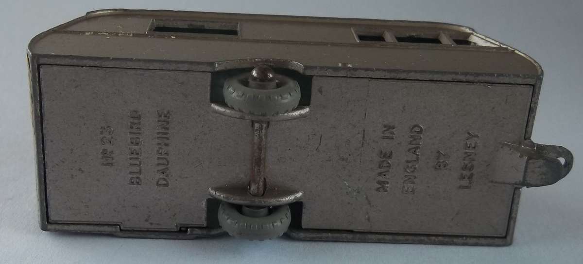 MATCHBOX Lesney 1-75 Series Regular Wheels  #23 Bluebird Dauphine Caravan GREY PLASTIC WHEELS 1961