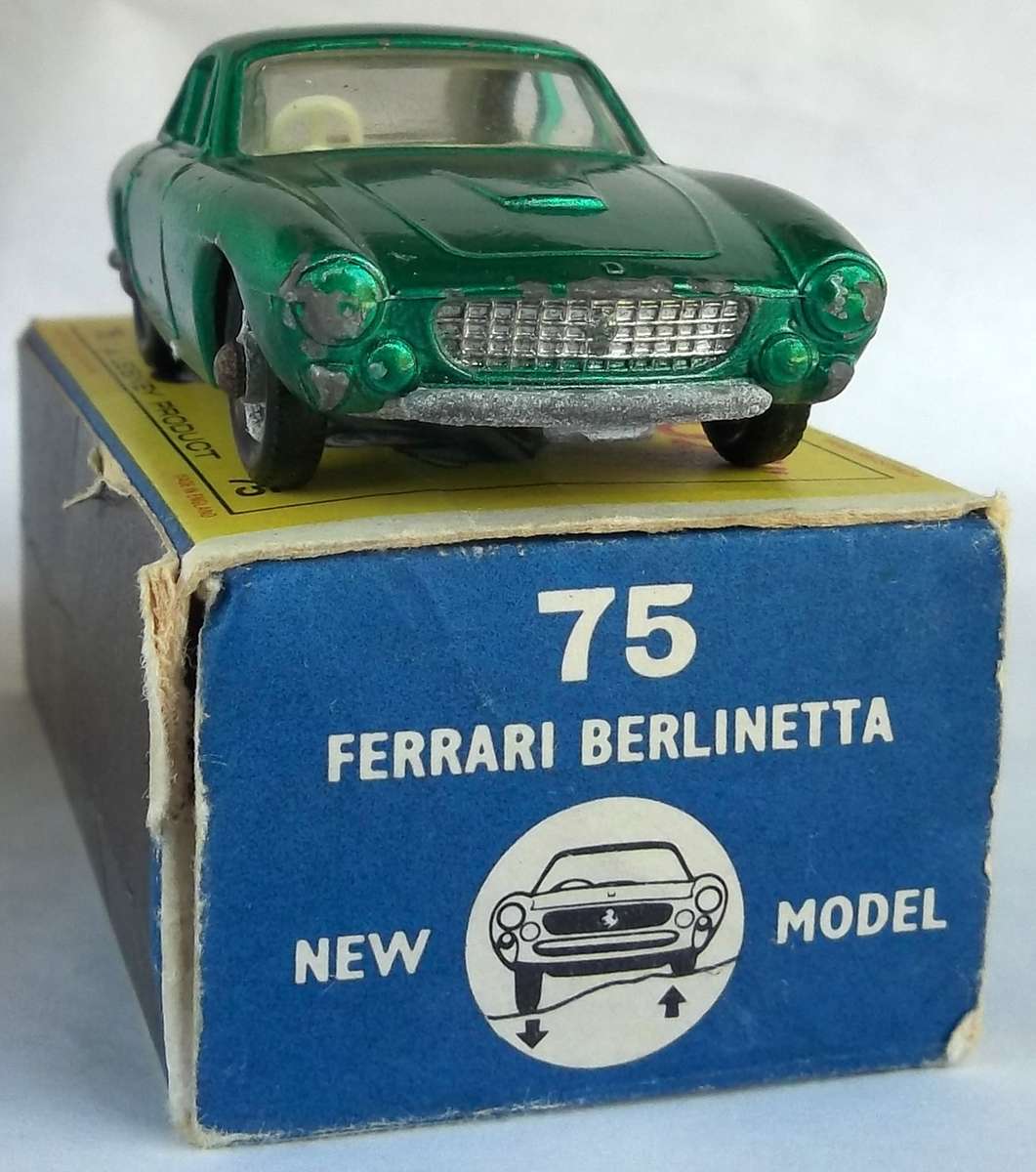 MATCHBOX Lesney 1-75 Series Regular Wheels #75 Ferrari Berlinetta Made in England Vintage BOXED