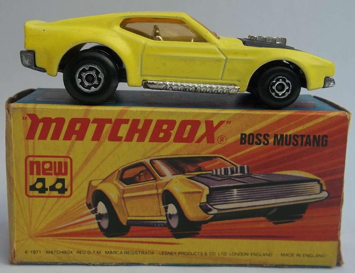 MATCHBOX Lesney Superfast #44 Ford Boss Mustang Produced in 1973 Made in England Vintage Muscle Car
