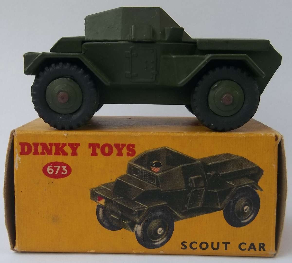 Dinky Toys #673 Scout Car Military Model Made in England 1960's Vintage Die Cast Model BOXED