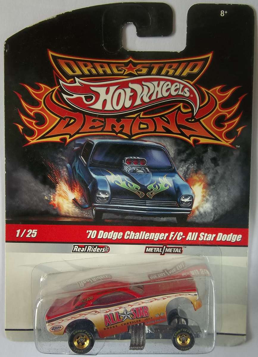 Hot Wheels DRAG STRIP DEMONS 1/25 '70 Dodge Challenger F/C All Star Dodge HOTWHEELS Like Matchbox