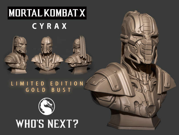 Mortal Kombat X Cyrax Gold Bust Figure