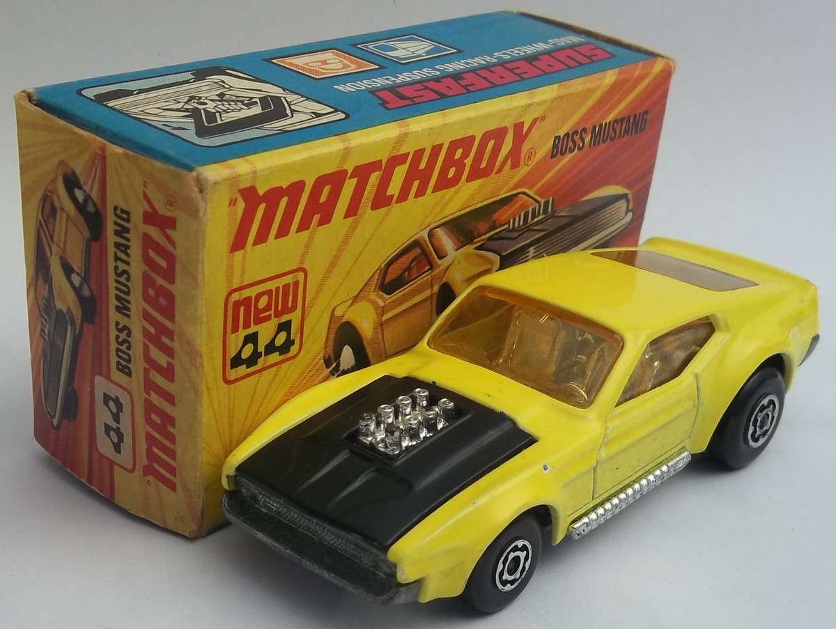 MATCHBOX Lesney Superfast #44 Ford Boss Mustang Produced in 1973 Made in England Vintage Muscle Car