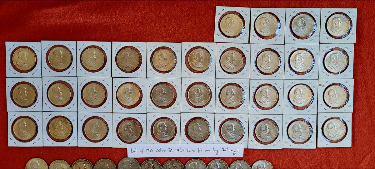 Lot of 120x Silver R1 1967 Coins @No Reserve!! Starting @ Spot!