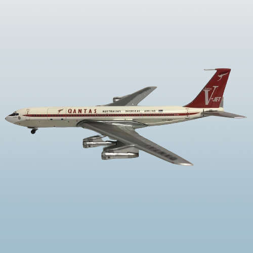 1:400 Scale, Qantas, Boeing 707-320, Diecast Display Model Aircraft.