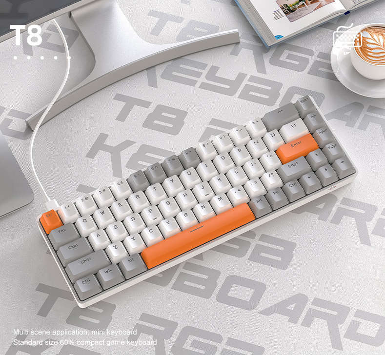 T8 RGB Wired Mechanical Gaming Keyboard Red Switch - Honey Bee