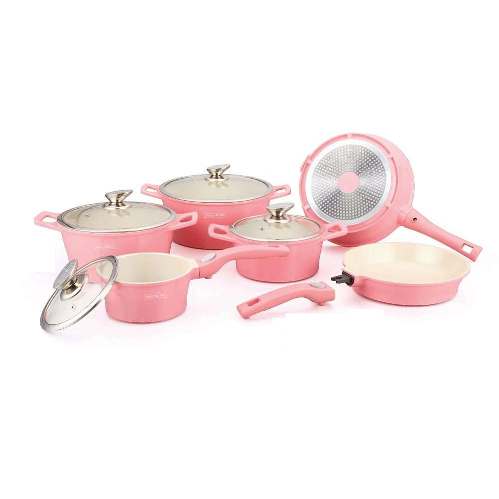 Royalty Line 10 Pieces Ceramic Coating Cookware Set - Pink (READ THE DESCRIPTION)