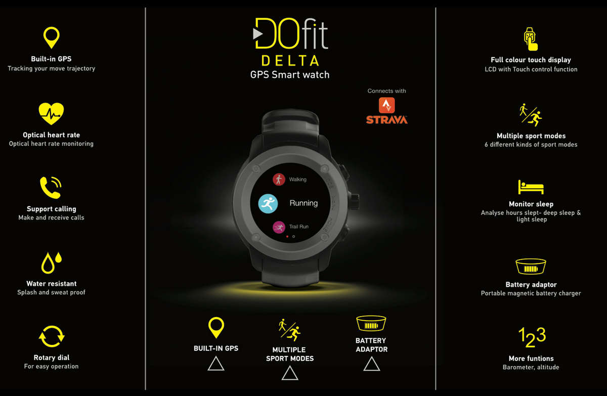 Dofit Delta GPS Sports Watch | IOS | Android | Strava | Local Stock