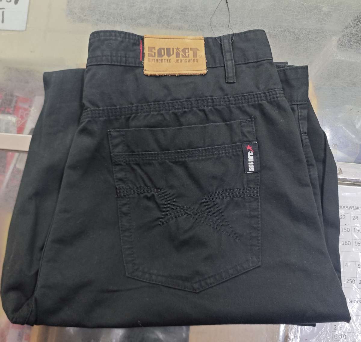 SOVIET BLACK COTTON PANTS (SIZE 38)