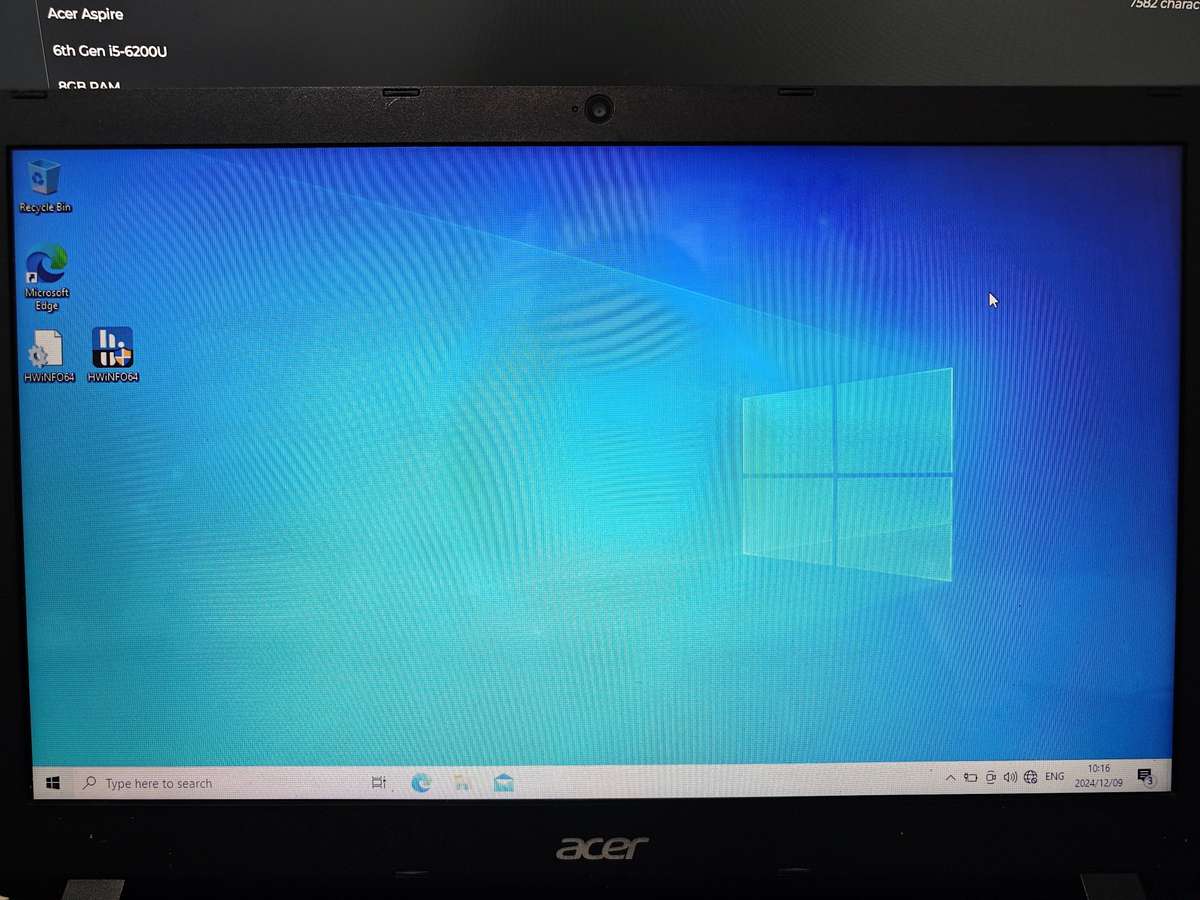 Acer Aspire 6th Gen i5 6200U/ 8GB RAM/ 256GB SSD *read*