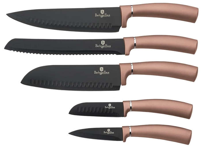 Berlinger Haus 5 Pieces Non-Stick Marble Coating Knife Set - Rose Gold (DISPLAY MODEL)