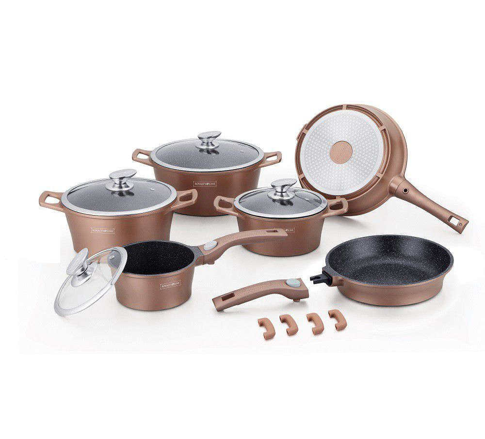 Royalty Line 14 Piece Marble Coating Cookware Set - Copper (READ THE DESCRIPTION)