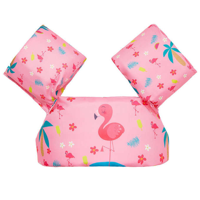 Olive Tree-Kids Arm Band Ring Life Jacket Safety Vest-Pink Flamingo