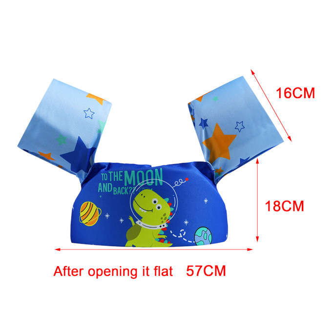 Olive Tree-Kids Arm Band Ring Life Jacket Safety Vest-Blue Space Dinosaur