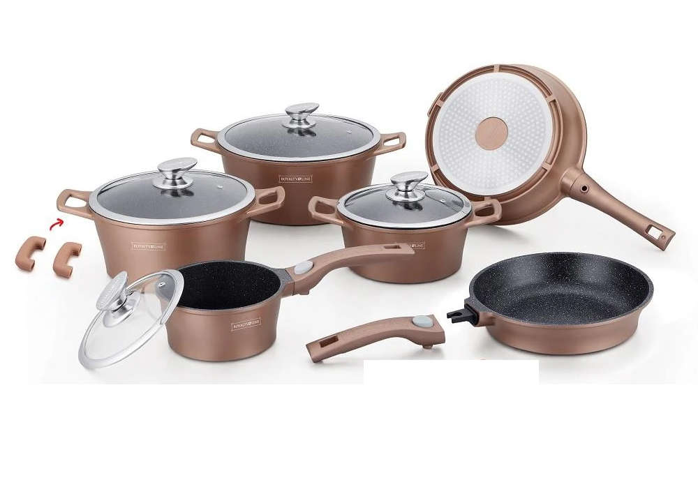 Royalty Line 12 Pieces Marble Coating Cookware Set - Copper (READ THE DESCRIPTION)