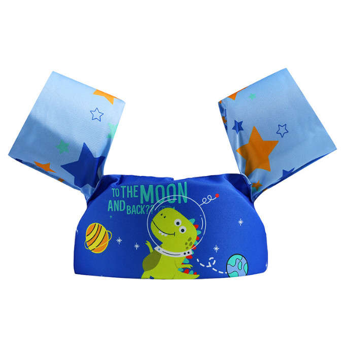 Olive Tree-Kids Arm Band Ring Life Jacket Safety Vest-Blue Space Dinosaur