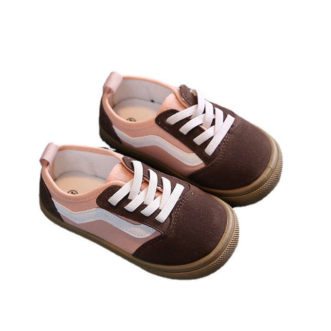 Olive Tree-Kids Classic Canvas Shoes Lace With Easy Velcro Strap-Pink-EU27