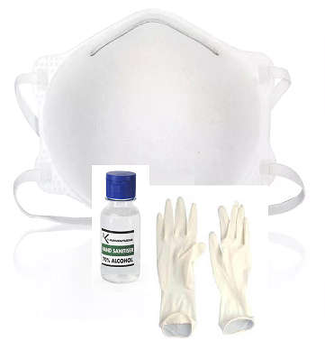 Care Package - N95 FFP2S Mask + Hand Sanitiser + Gloves