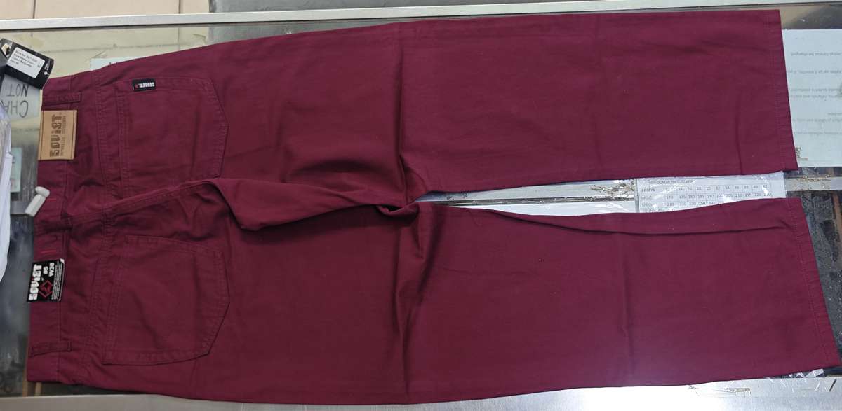 SOVIET VOYAGER BURGUNDY COTTON JEANS (SIZE 38)