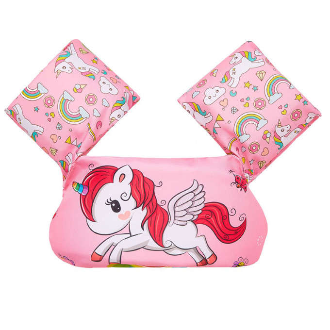Olive Tree-Kids Arm Band Ring Life Jacket Safety Vest-Pink Unicorn
