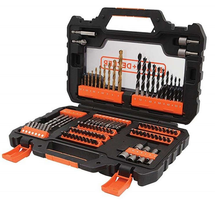 Black & Decker - Drill Driver Bit Set with Easy Grip Case - Set of 104 - Titanium