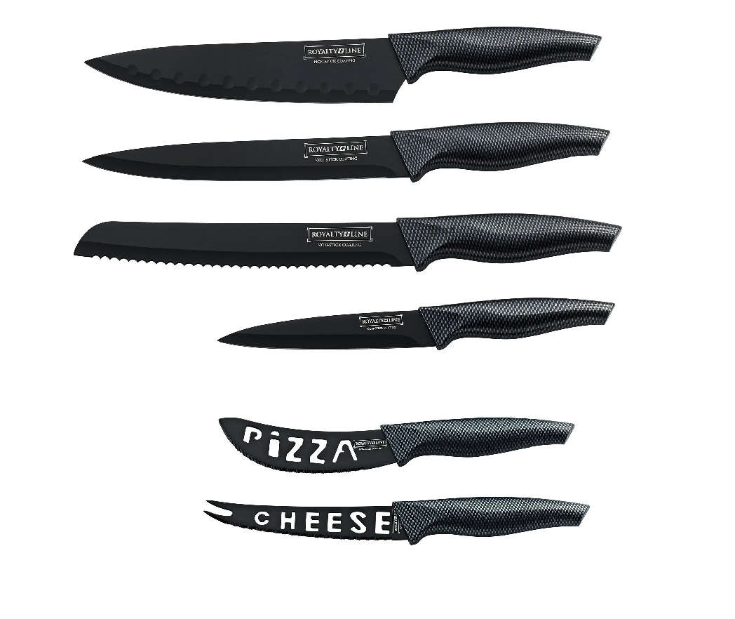 Royalty Line 6-Piece Non-Stick Coating Knife Set - Black (READ THE DESCRIPTION)