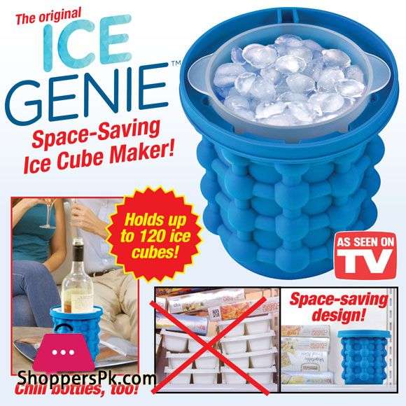 Stock from 6//The original ICE GENIE Ice Cube Maker! Space Saving Ice Cube Maker, Holds up to 120 Ic