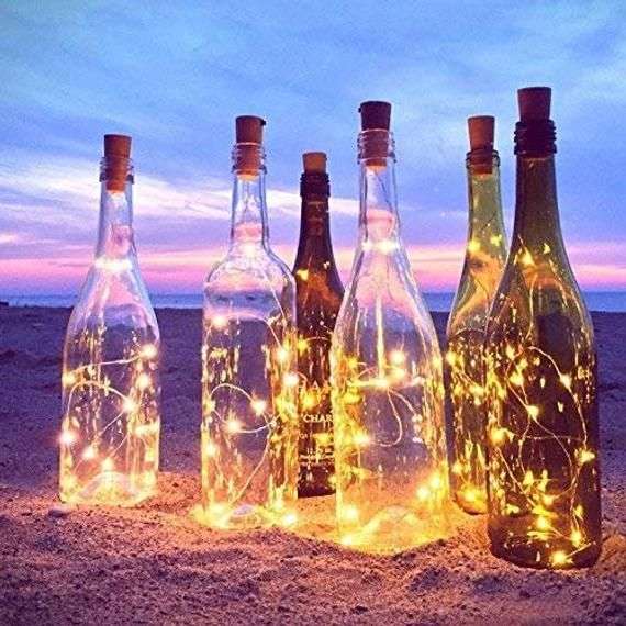 LED Bottle String Lights Cork Shaped  Warm White