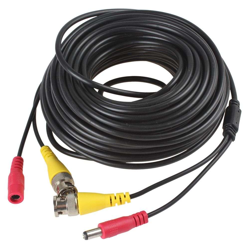20M Power & Video CCTV Camera Cable - Black
