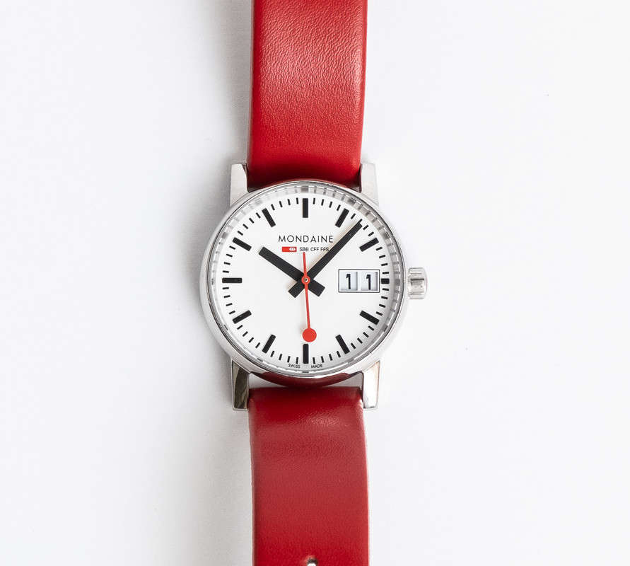 Ladies Mondaine Official Swiss Railways SBB CFF FFS Big Date Watch - Evo2 30mm Watch MSE.30210.LC