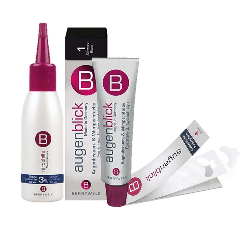 Berrywell Eyelash Tint No.1 Black Kit - Tint Developer - Paper (Brush)