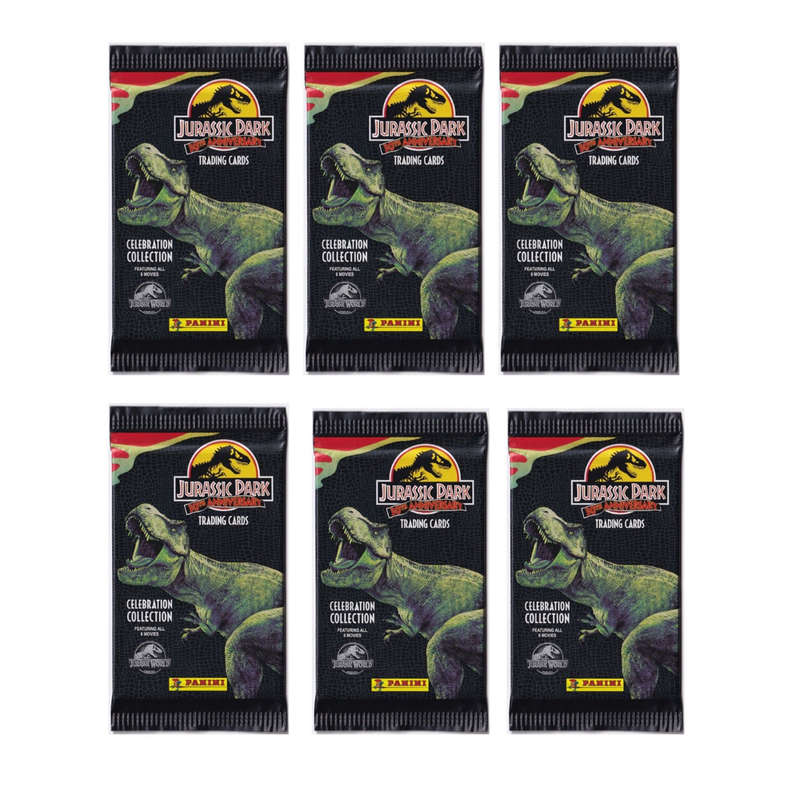 JURASSIC WORLD TRADING CARDS 6 PACK BUNDLE - 36 CARDS