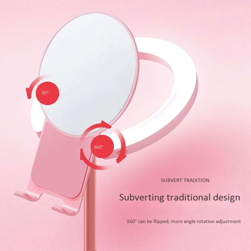Selfie Ring Light With Desk Stand & Make Up Mirror