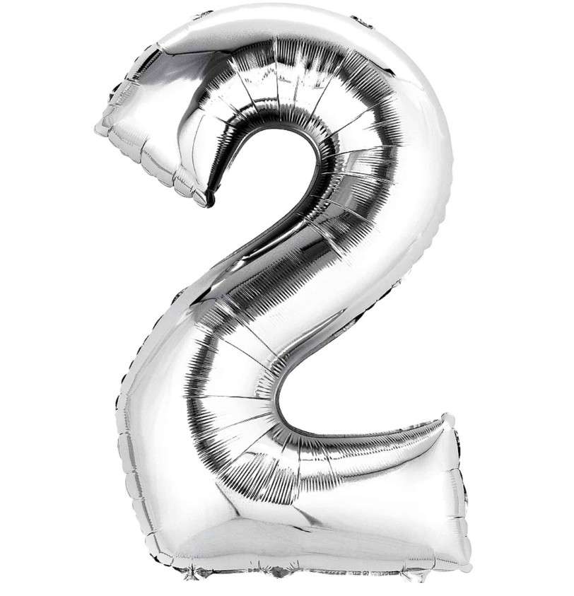 Casey 102cm Silver Balloon Number 2