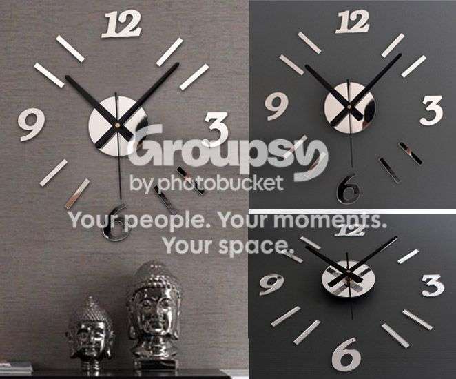 *LOCAL STOCK* Home Office Decor Fashion DIY 3D Wall Clock Mirror Surface Stickers Clock