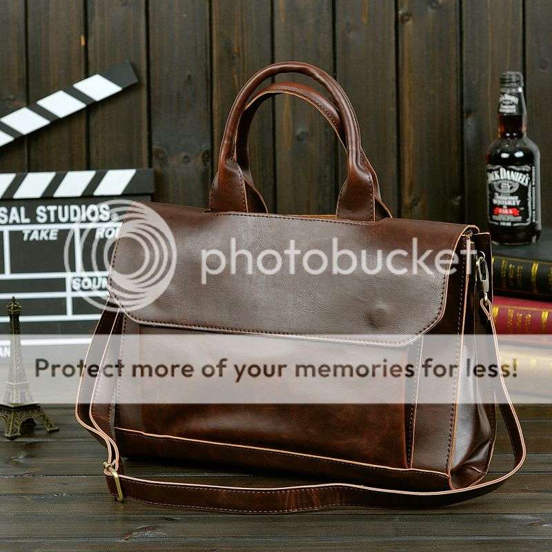 *LOCAL STOCK* LARGE Men Crazy Horse PU Leather Business Messenger Shoulder Bags Briefcase Bag