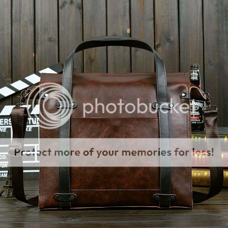 *LOCAL STOCK* Large Capacity Men Crazy Horse PU Leather Business Shoulder Bags Briefcase Bag Handbag