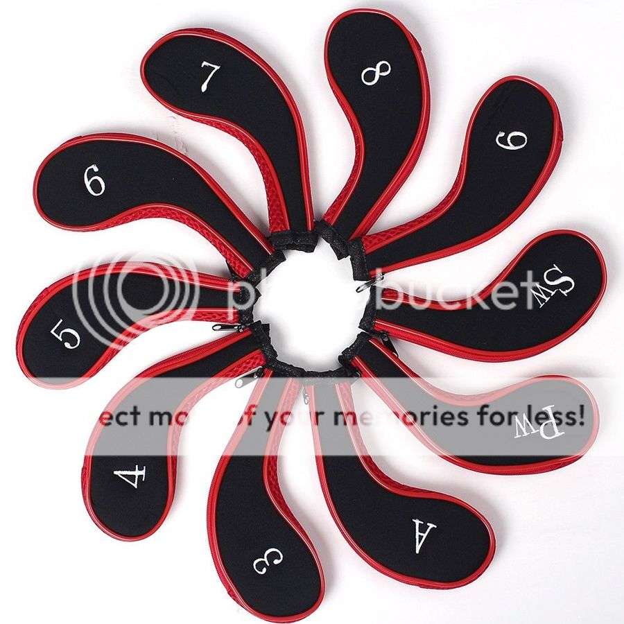*LOCAL STOCK* 10pcs Golf Head Covers Club Iron Putter HeadCovers Protect Set with Zipper New