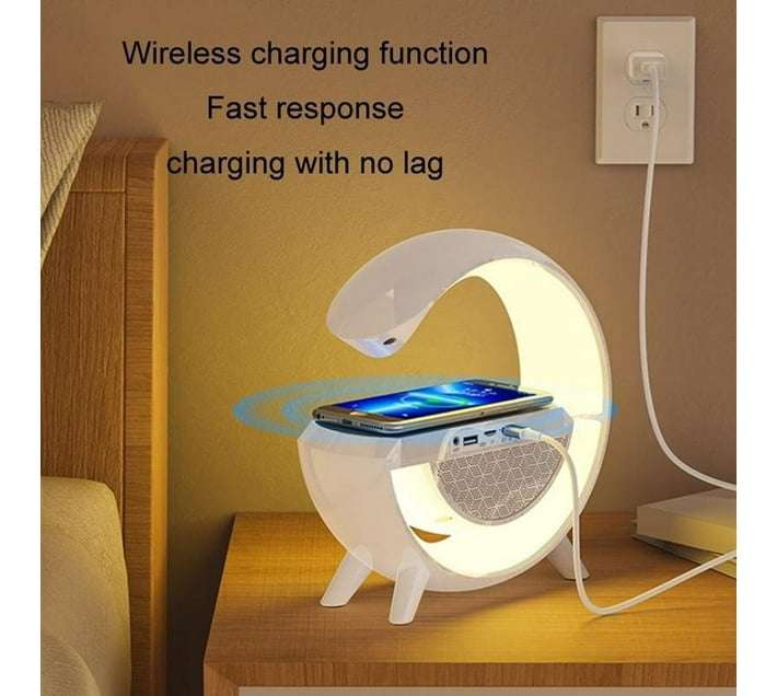 Wireless Charger Multifunction Rainbow LED Light Bluetooth Speaker