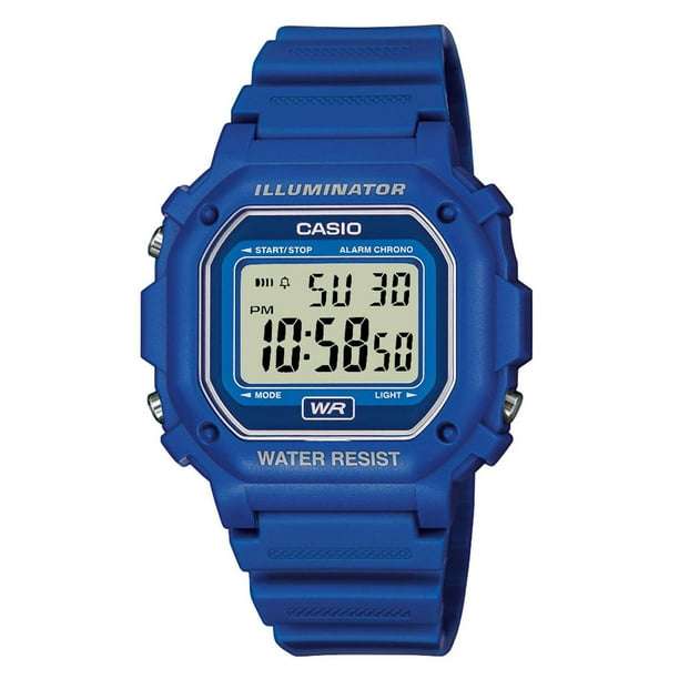 Casio Unisex F-108WH-2ACF Big Square Digital Display Quartz Blue Watch