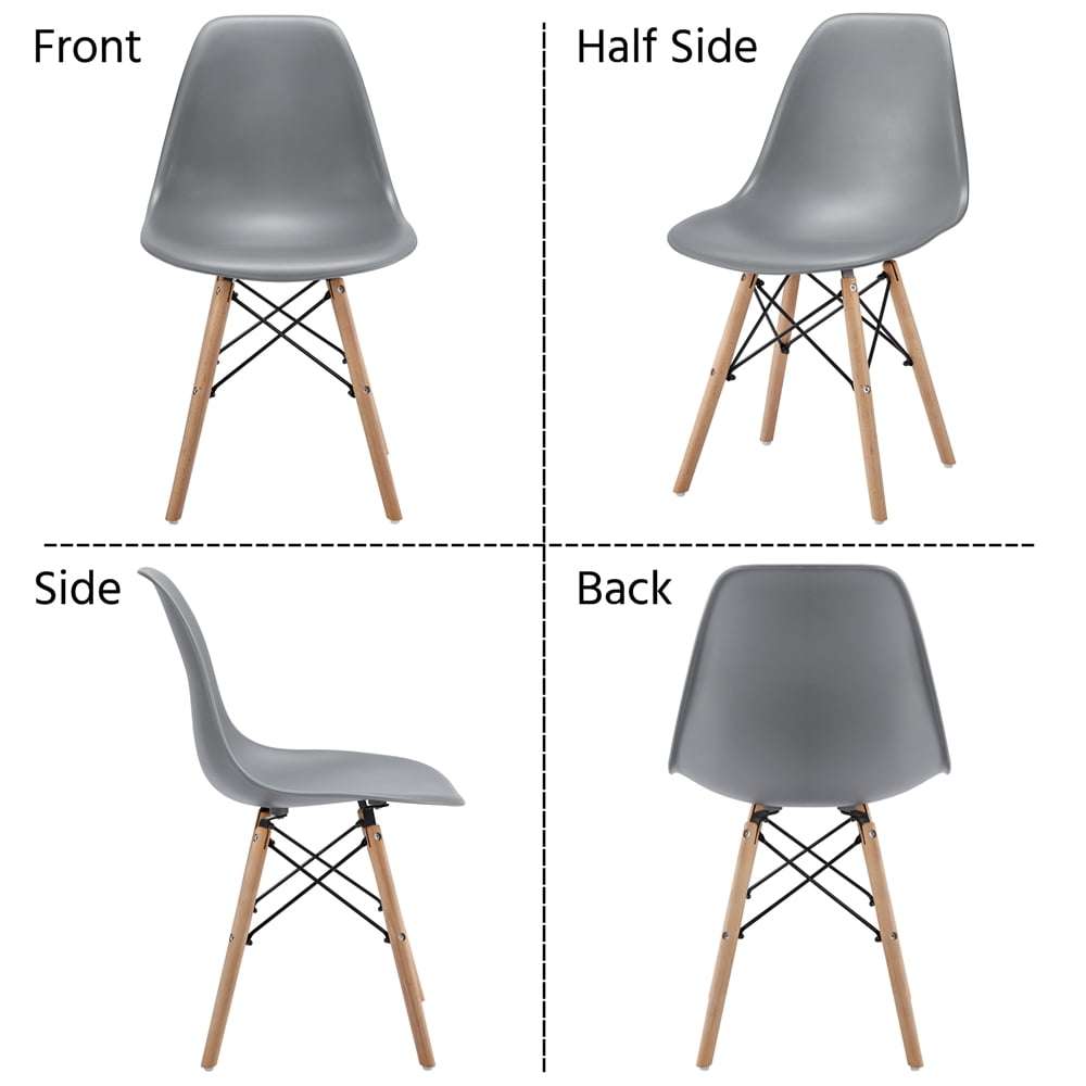 Dining Chairs - Wooden Leg - Four Pack - dark Grey Colour