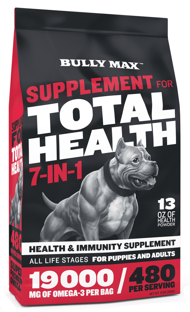 Bully Max Total Health 7-In-1 Dog Supplement - Puppy and Adult Dog Omega 3 Supplement - MADE IN USA