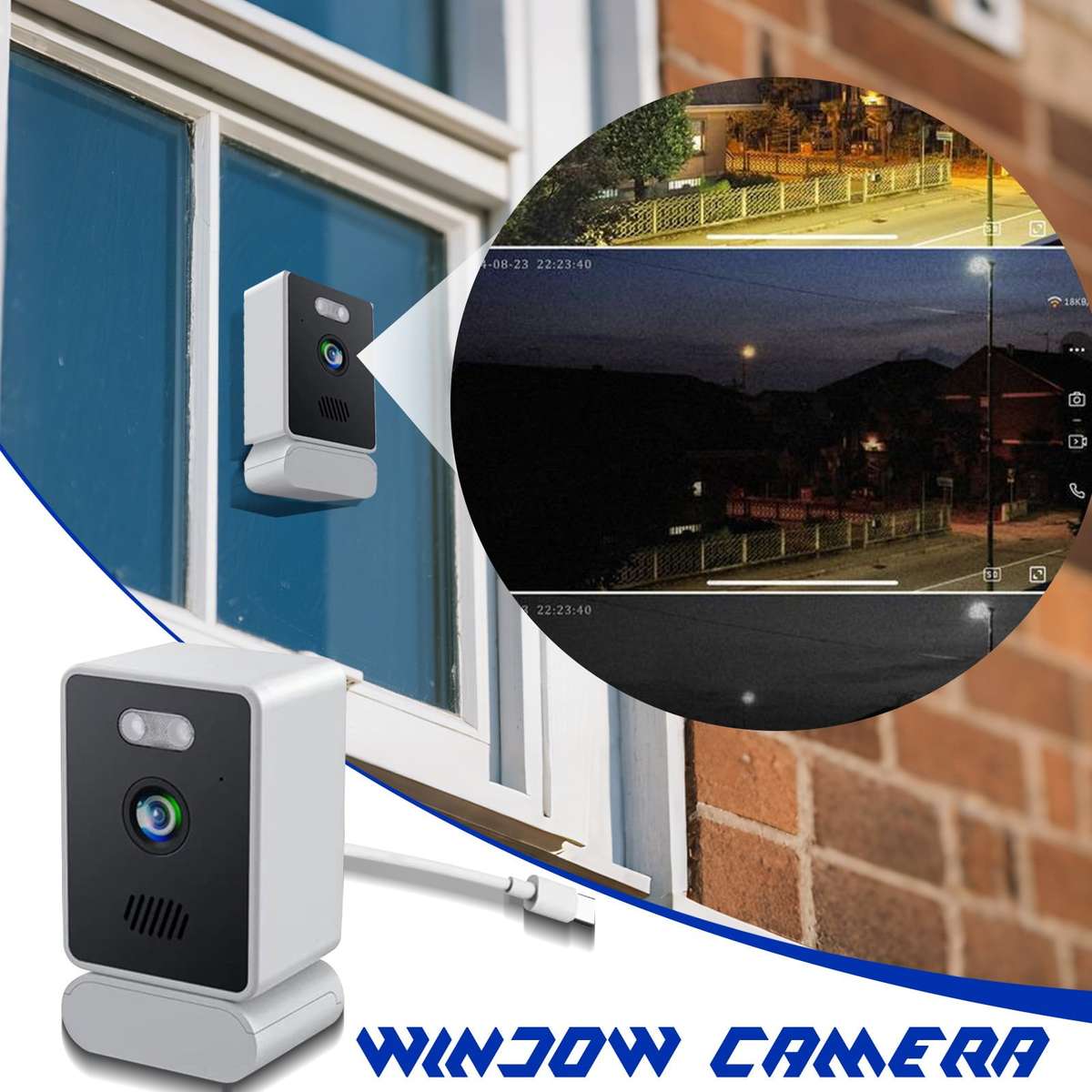 MINI wi-fi camera 3mp 2k Window Camera, Giracam 3mp 2k Window Camera,With Night Vision, for Home Sec